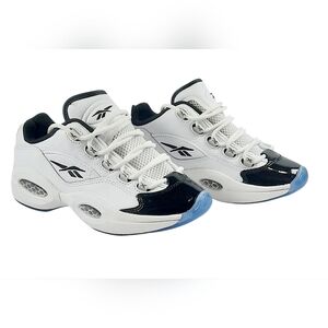 2022Reebok Question Low Big Kid 'Patent Black  Toe' Boys Size 4.5/ Womens Size 6